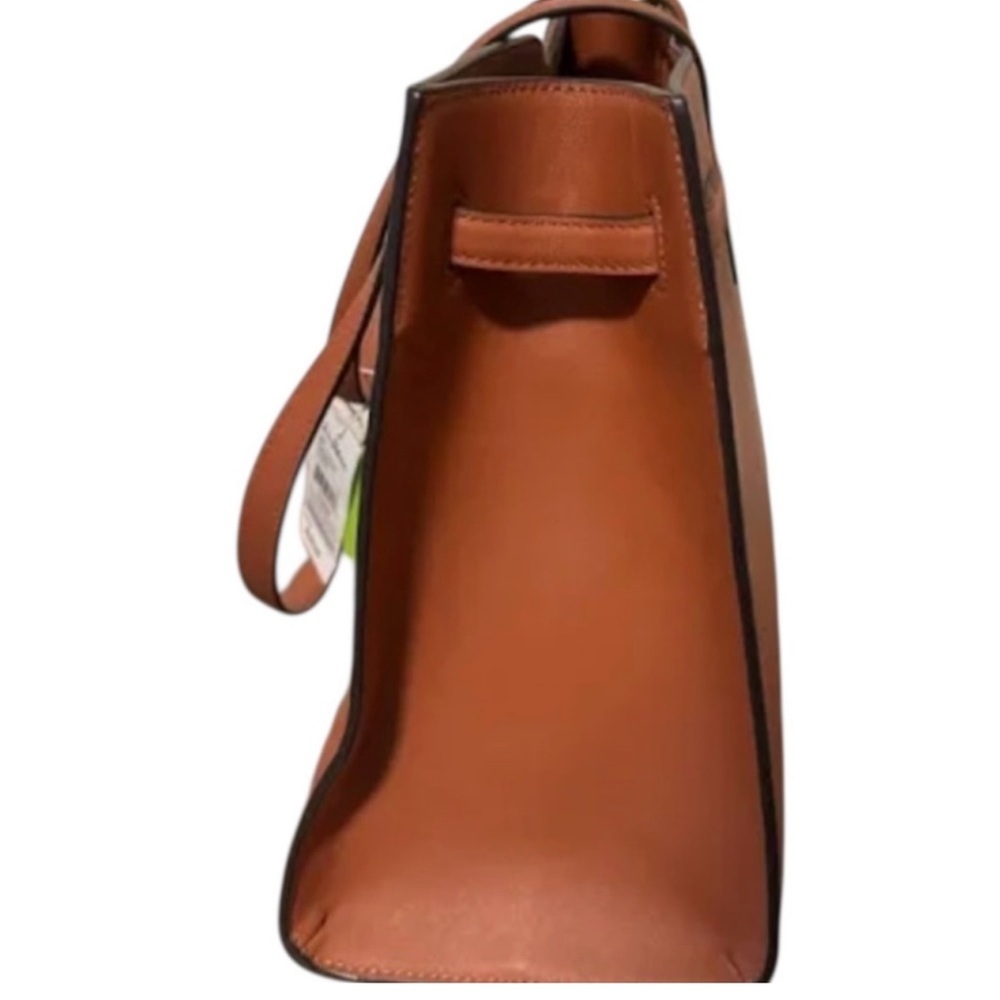 NEW SAM EDLEMAN LORAINE COGNAC LEATHER BOX SHOULDER BAG TOTE NWT!! - Picture 5 of 9